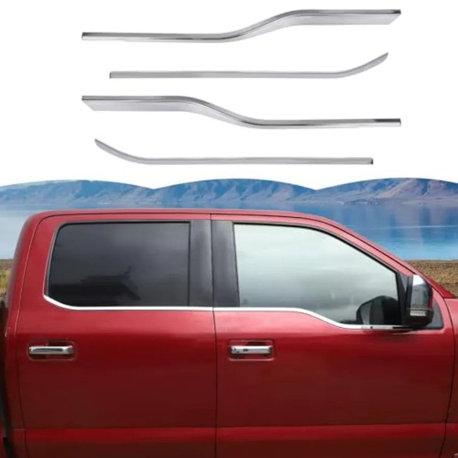 

Window Trim Strip Cover Window Molding Trim Cover Decoration Exterior Accessories for Ford F150 2015-2020 Chrome