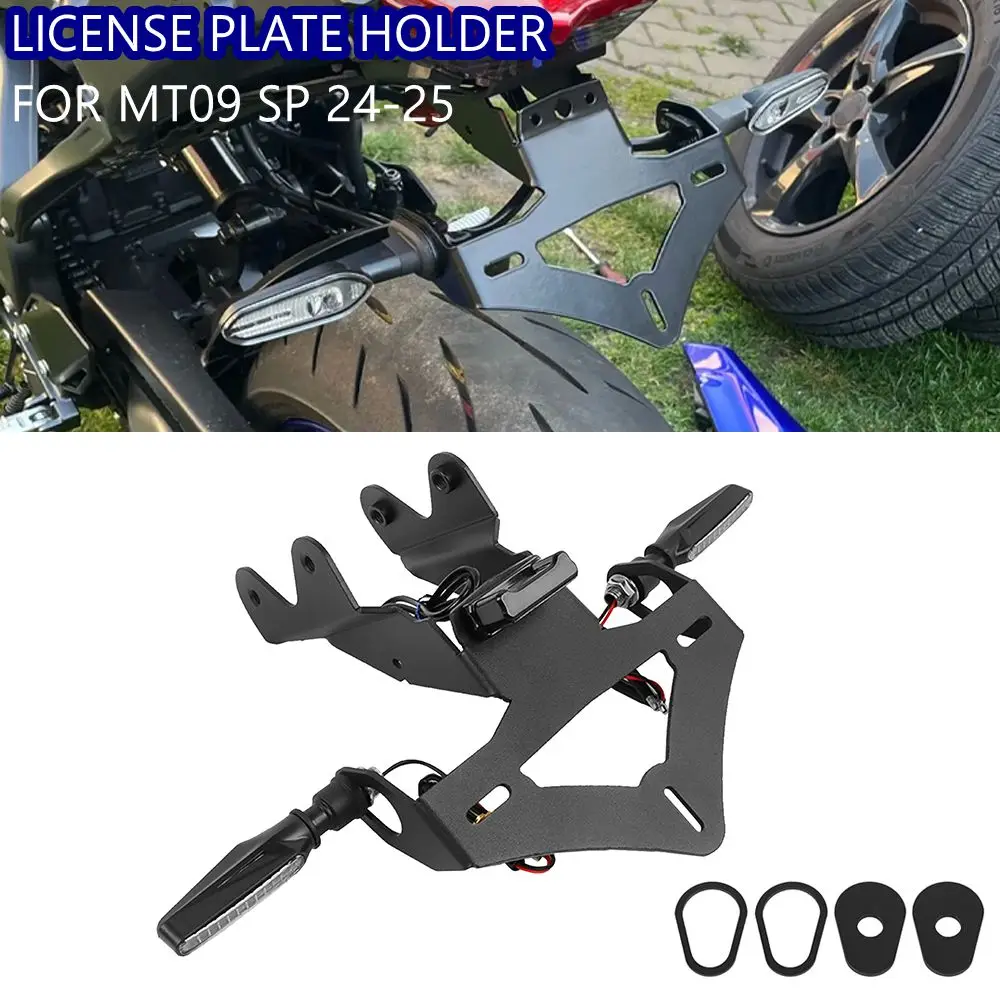 

MT09 Motorcycle Rear Tail Tidy License Plate Holder Fender Eliminator For YAMAHA MT-09 MT 09 SP 2024-2025 With LED Turn Signal
