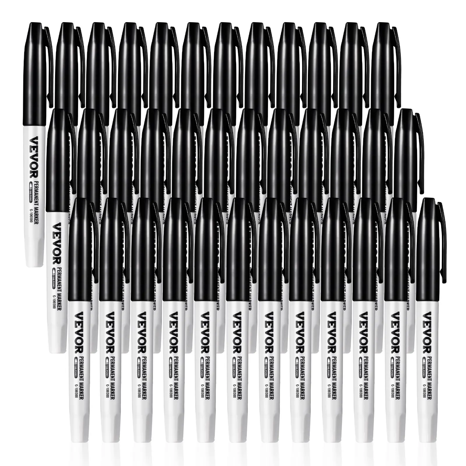 

Permanent Markers, 36 Pack Black Permanent Marker Set, Quick Drying & Fade Resistant, Fine Point Markers For Plastic, Paper,