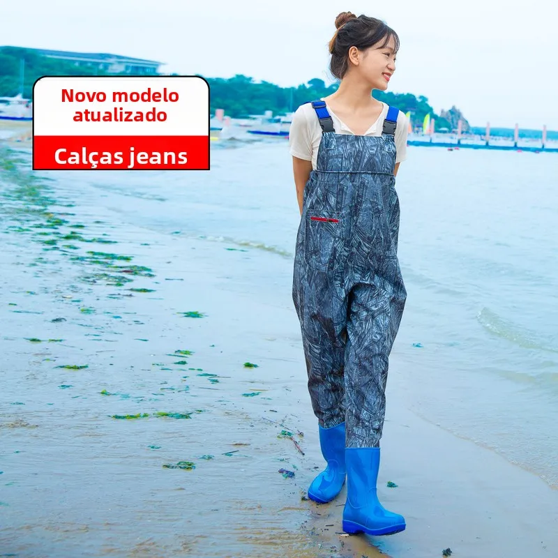 厚手防水フィッシングパンツ-フルボディウェーダー-オーバーオール-ウォーターシューズ-レザーフォークフィッシュパンツ-耐摩耗性釣り具