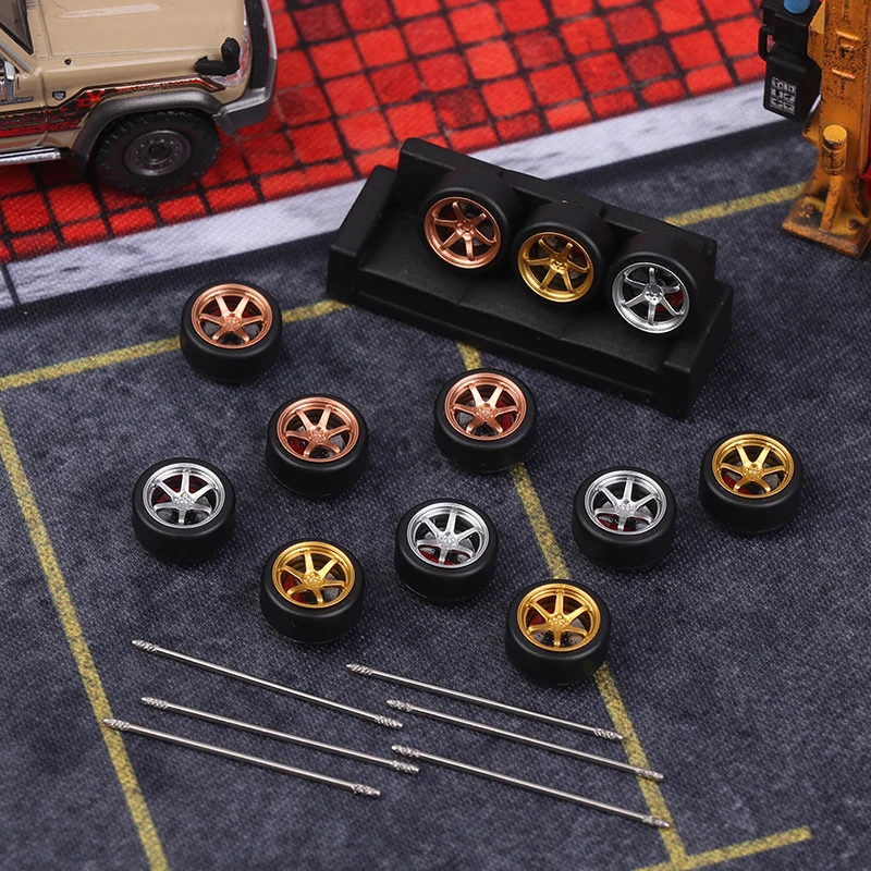 X-Scale 1/64 ABS-Lagermodell-Autoräder mit Bremsscheiben für 1:64 Modellauto-Tuningteile 9,8mm 6-Klauen-Radspeichen