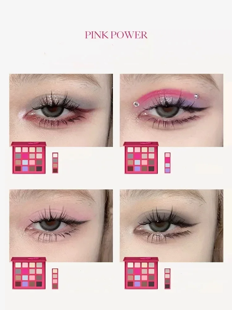 Joocyee Roze Poeder Meerkleurig Oogschaduwpalet 16 Kleuren Matte Shimmer Glitter Vrouwen Schoonheid Cosmetische Oog Gezichtsmake-up