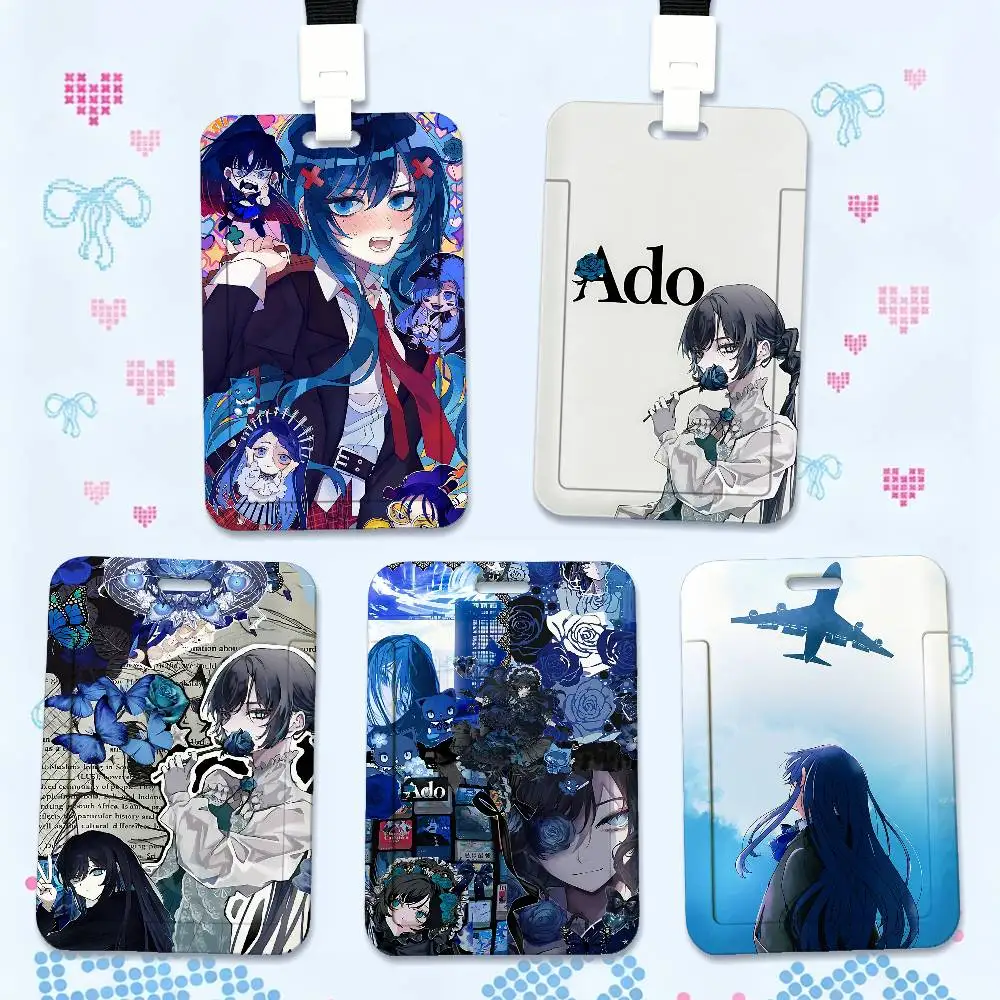 Kawai A-Ado Print Card Printed Tag Holder With Detachable Lanyard, Business Employee ID Card Holder