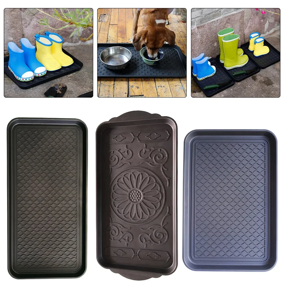 

Plastic Shoe Tray, Multi-purpose Shoe and Boot Tray, Car Trunk Sundries Tray,Potted Pad Tray