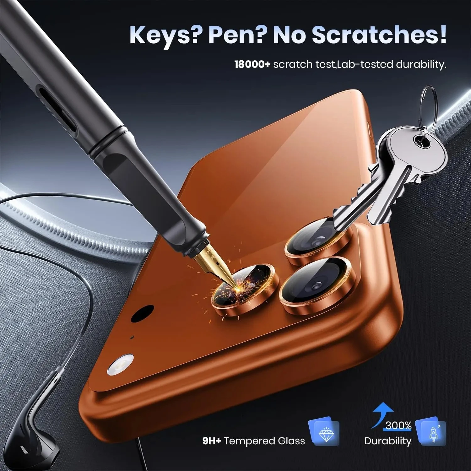 1-3 قطعة 8K HD عدسة الكاميرا حامي الزجاج المقسى ل 17 برو ماكس حلقة معدنية كاميرا غطاء كامل فيلم آيفون 15 16 برو ماكس