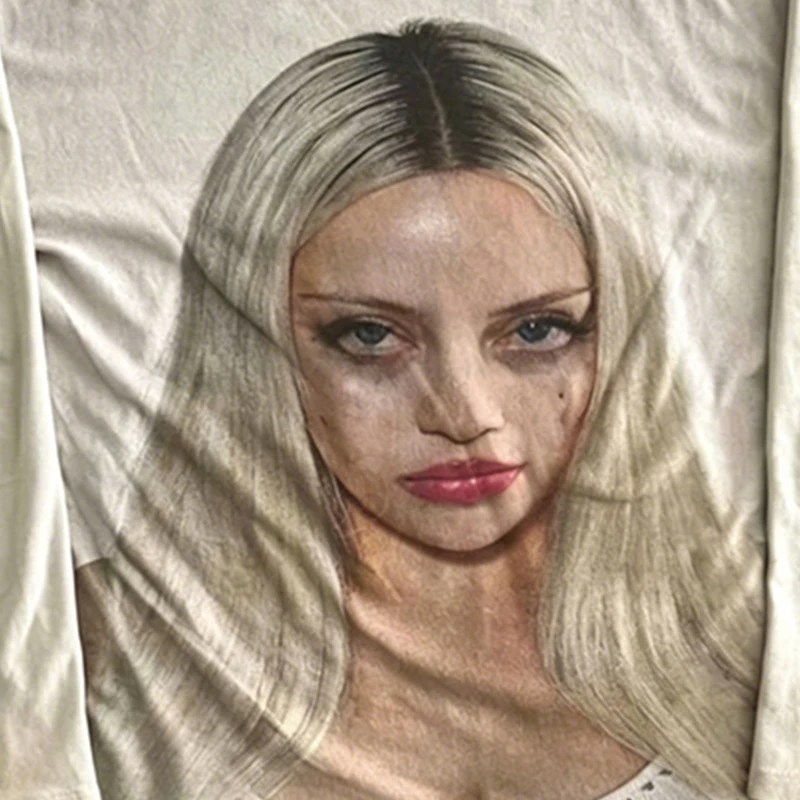 Personalisierter dunkel bedruckter Rundhals-Sweatshirt Langarm-T-Shirt Pullover Retro-Mantel Street Fashion Y2k-Stil – Detail 4