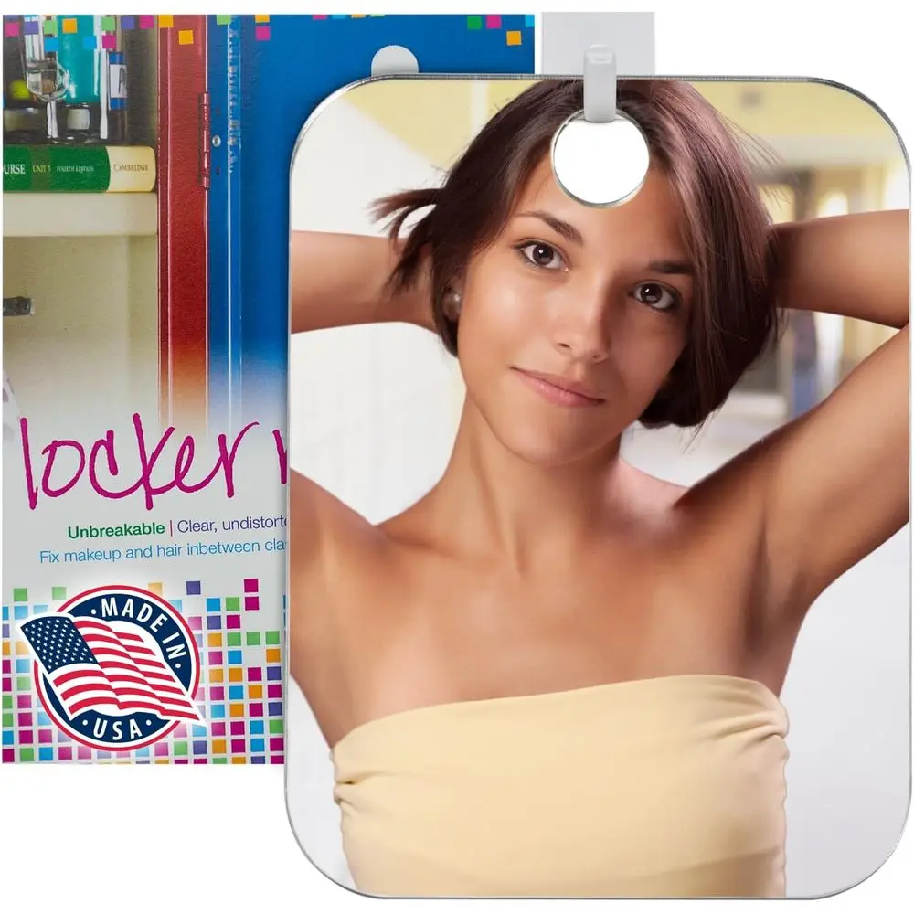 Portable Hanging Mirror for Shaving, Lockers, Gym, or School with Handy Handheld Feature