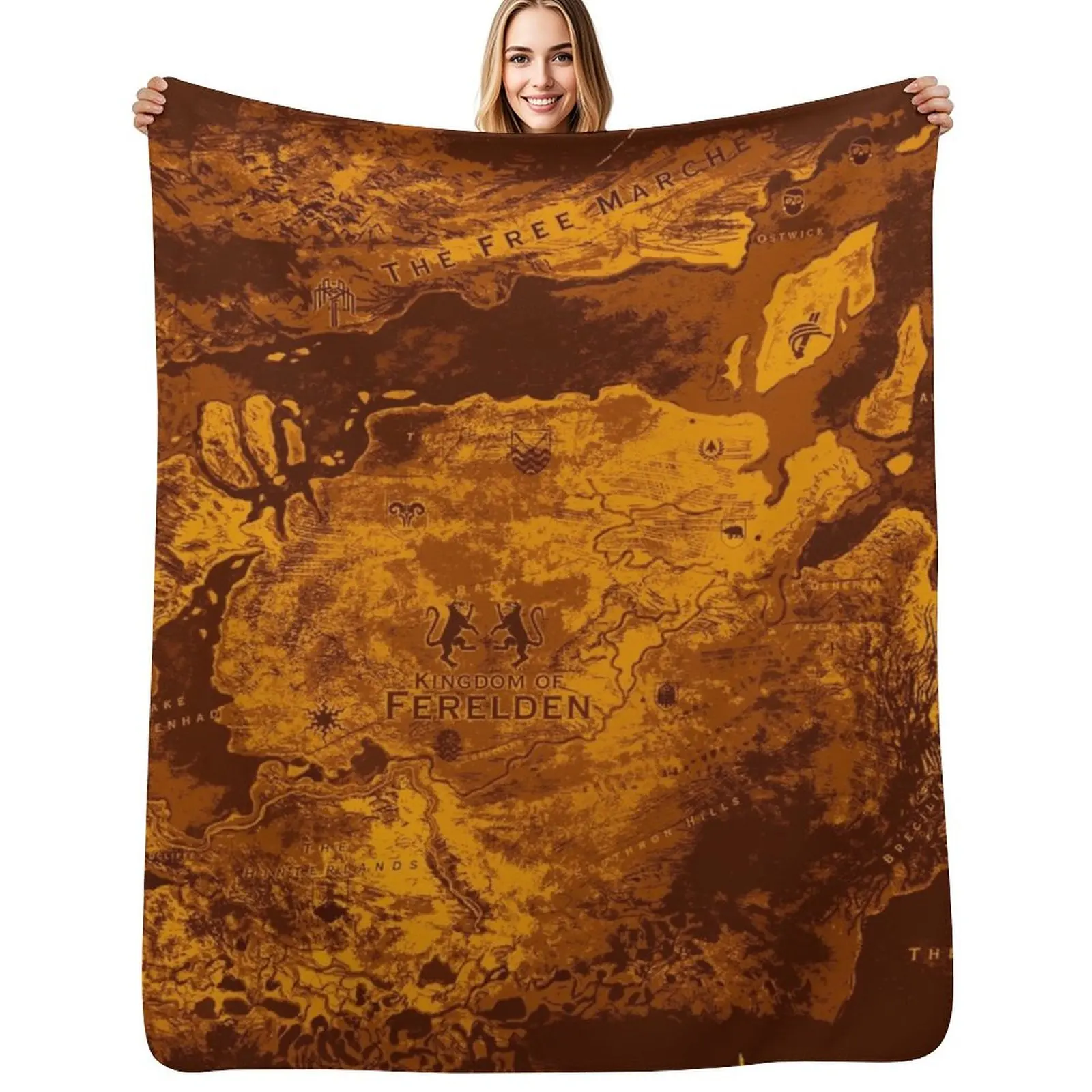 

Age Dragon Map Fantasy RPG Game Gamer Warden Hero Inquisitor Gryphon Throw Blanket Winter warm fleece blanket