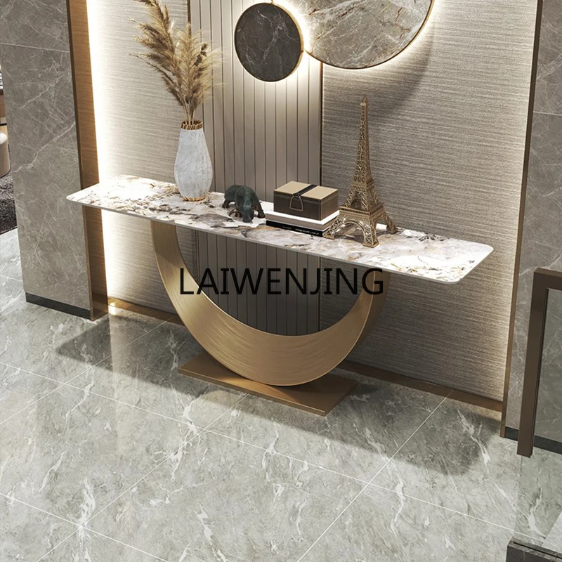 

SGF rock slab entrance cabinet light luxury stainless steel entrance platform simple