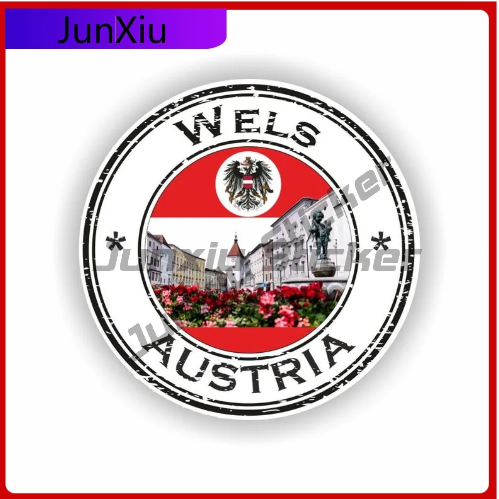 

Wels Austria Seal Sticker Round Cute Boat Laptop Anti UV Exterior Parts Vinyl Decal For Car Truck SUV Window Bumper Laptop