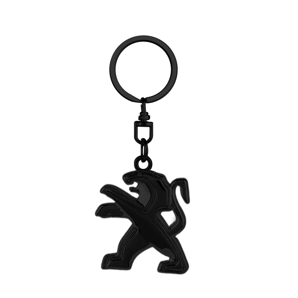 1PCS Metal /Leather Car Keychain Fashion Creative Key Holder For Peugeot  206 3008 308 307 106 407 208 207 107 2008 508 408