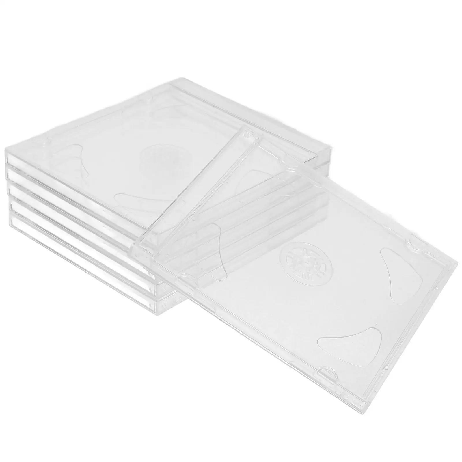 

6 Pcs CD Cases Clear Transparent Jewel Display Boxes for Home Office Double Disc Storage Protection Holder Organizer