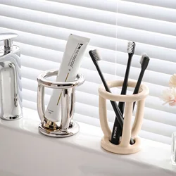 Korean Ceramic Toothbrush Holder Nordic Style Storage Vase Rack for Home Decoration Makeup Brush Holder Bathroom Accessories