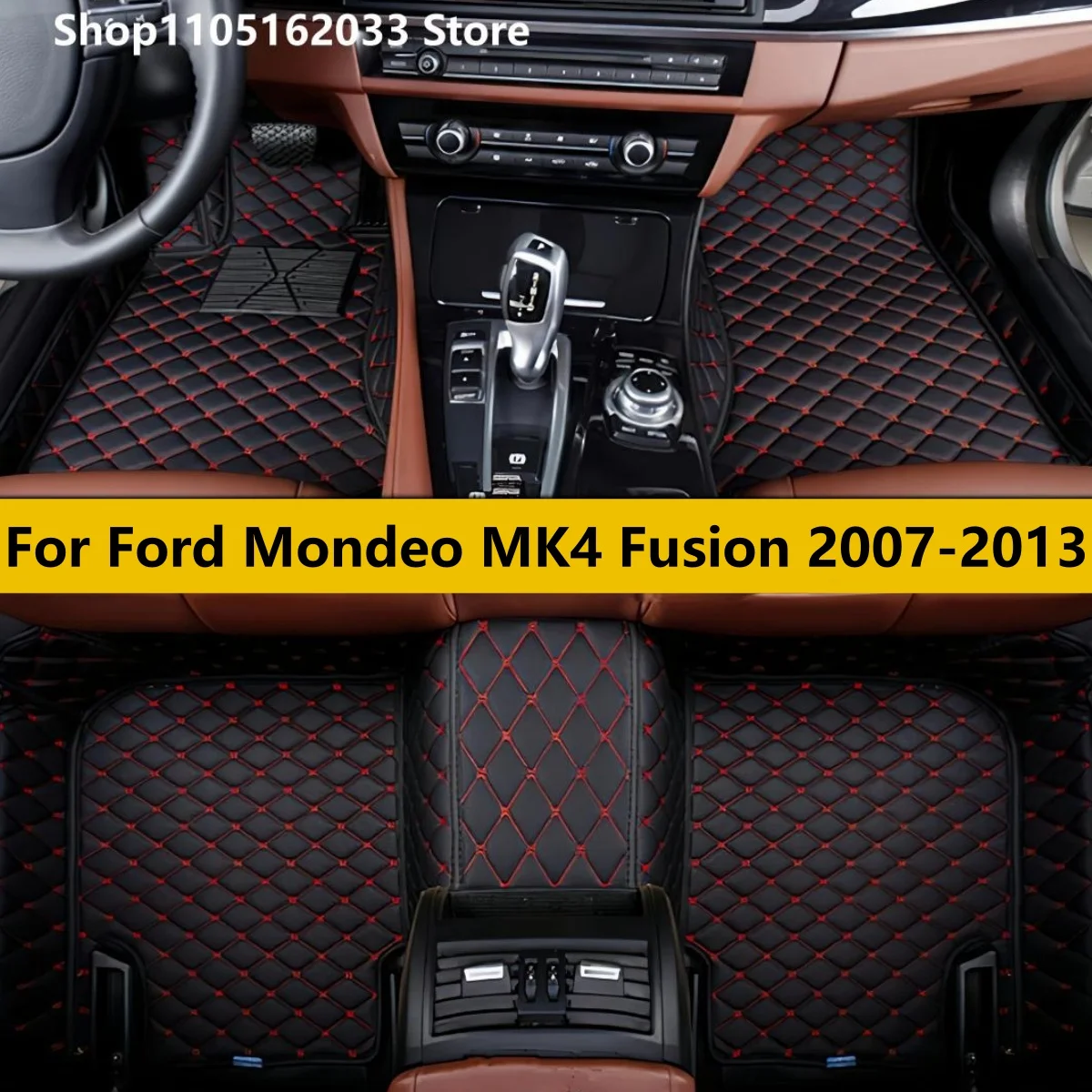 

Custom Car Floor Mats For Ford Mondeo MK4 Fusion 2007-2013 Auto Accessories Full Set Leather All Weather Cars Carpets Pads