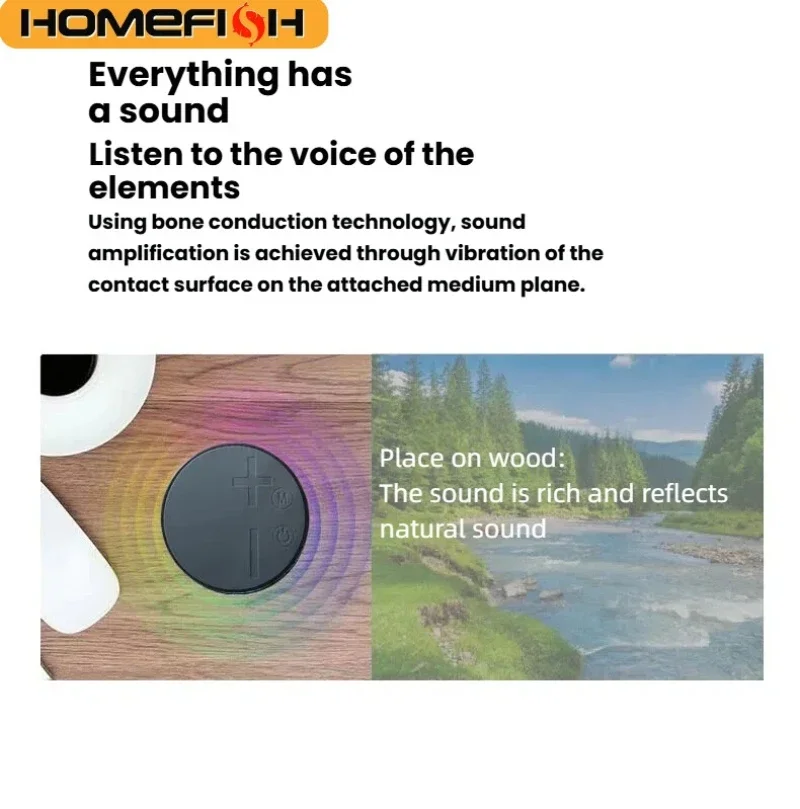 Portable Bone Conduction Bluetooth Speaker Mini Wireless Vibration Speaker HiFi Stereo TWS for Home Outdoor Travel image 6