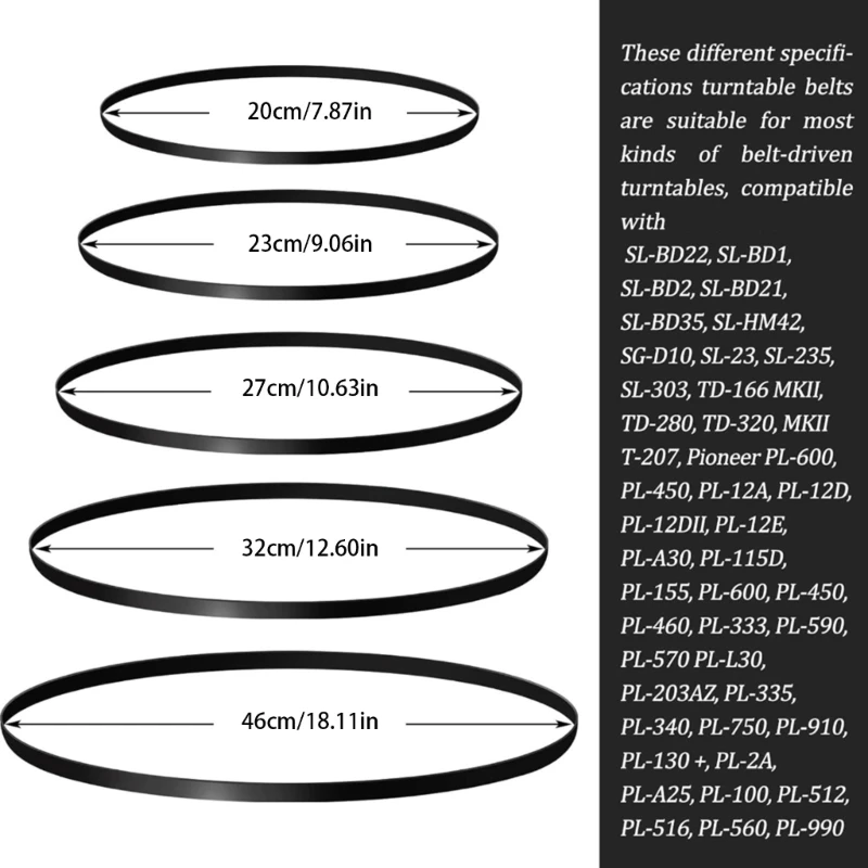 ไดรฟ์ยางสายรัดเครื่องเล่นเข็มขัด Phonograph Repair Part แผ่นเสียงเข็มขัด Dropshipping