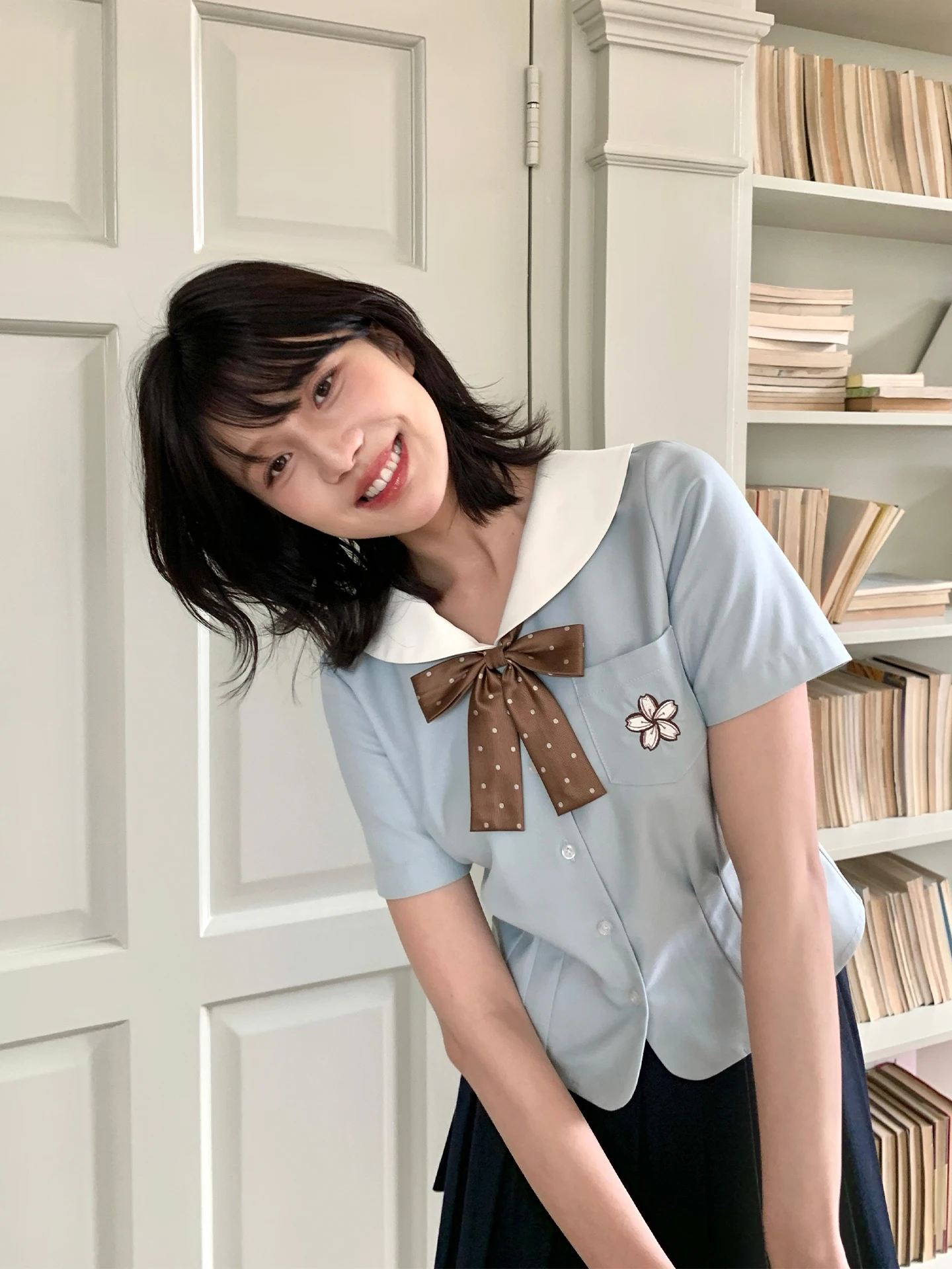 

Tokyo Annual Record JK orm ort Sve Mint een irt Women's Small Size Doll Collar Top Polyester Fiber Breathable Sk...