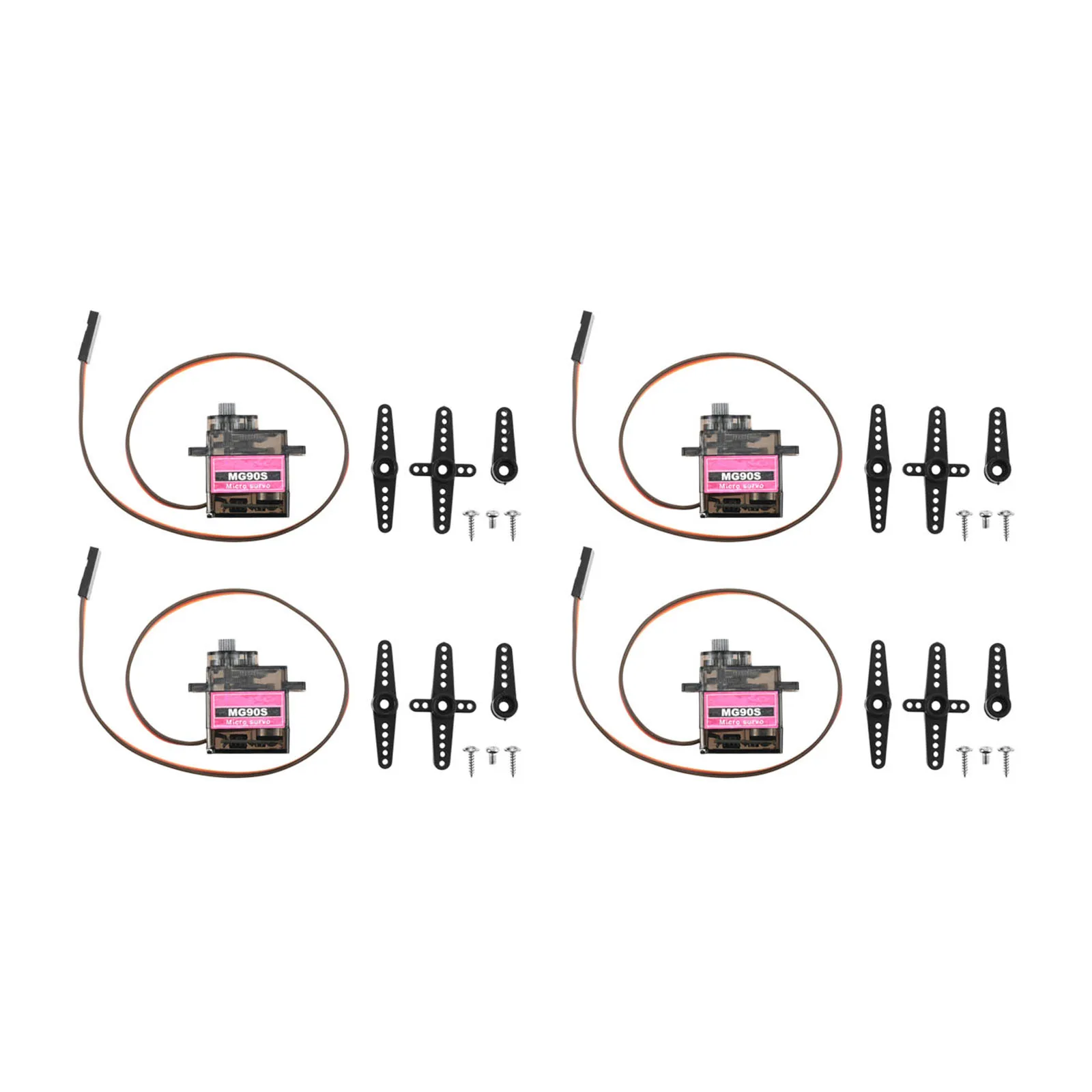 4 Pack Micro Servo Metal Gear 90 9G RC Motor Steering for Arduino Set Helicopter For RC Toys Micro Robots Robot Arms Helicopter