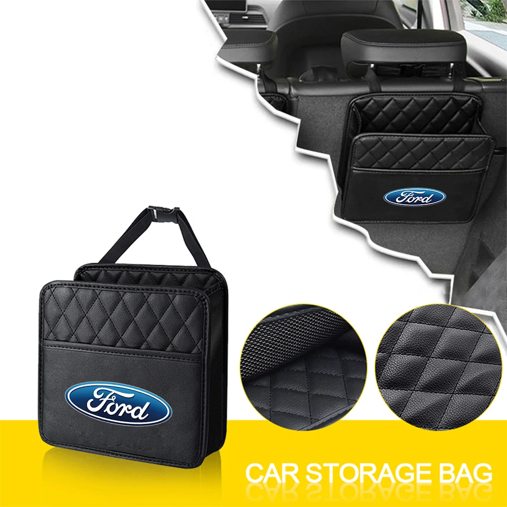 1pcs PU Leather  Car Storage Bag Auto Seat Back Organizer for Ford Focus mk2 mk3 Fiesta mk7 Ranger Mondeo mk4 S-MAX Kuga Mustang