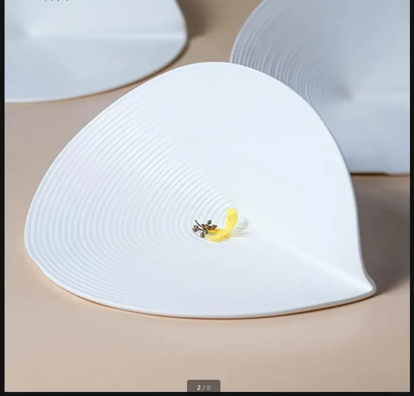 

White Irregular Dinner Plate Ceramic Plates Restaurant Hotel Tableware Western Plate Decorative Plates Dessert Bowl Fruit Dish