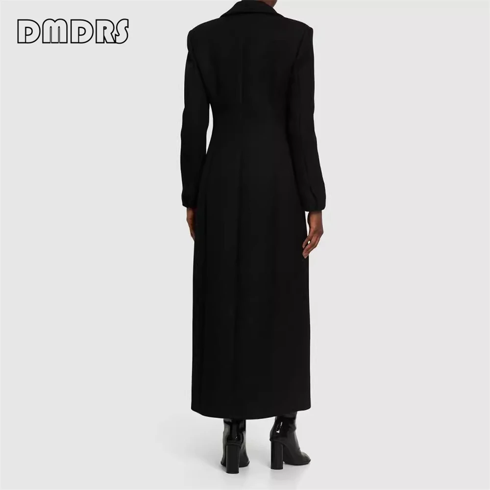 Chic Long Black Suit Coat for Women 2024 Autumn New One Button Suits Blazer Jacket Formal Outfit Women's Slim Fit Suits