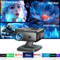 HORLAT Portable Proyector M4 800Ansi Lumens Android12 Mini Projector 4K Decode Auto Keystone Full HD 1080P 3D Home Theater WiFi6