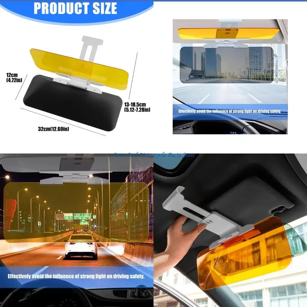 

P9FD 1/2pc Car Sun Visors Reduces Glares Oncoming Headlights Easy Installation Sunshade