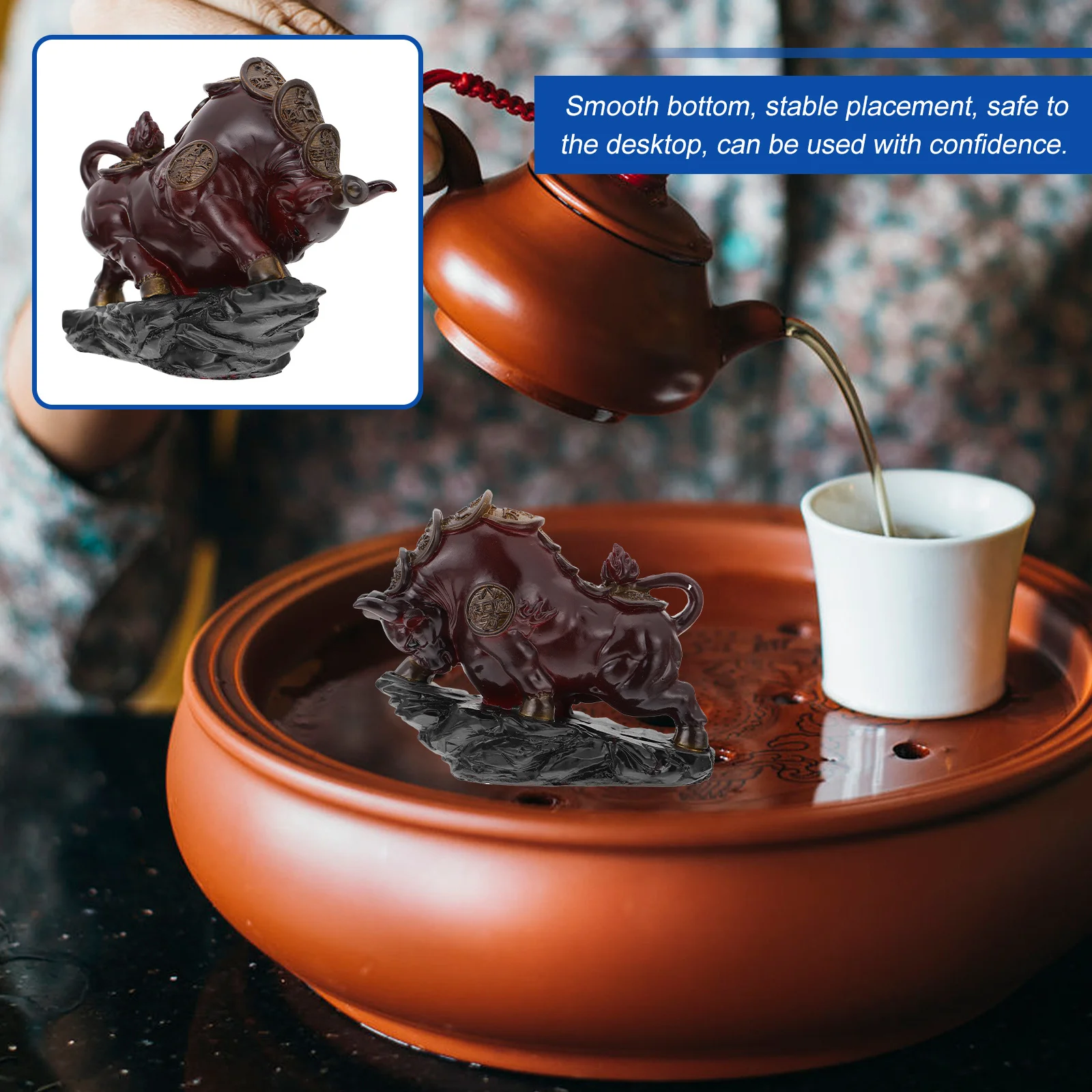 

1Pcs Change Color Tea Pet Decoration Christmas Thanksgiving Halloween Gift for Friends Change Color Tea Pet Cattle Statue