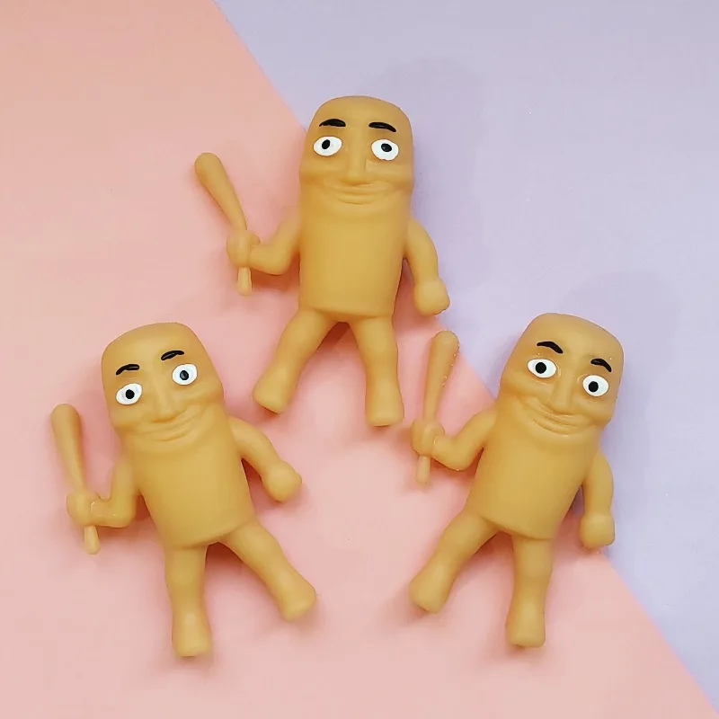 1/3/5Pcs Tung Tungtung Sahar Squeeze Toys Collectible Viral Brainrot Fidget Toy Wooden Stick Man Anti Stress Reliever Toys Figet