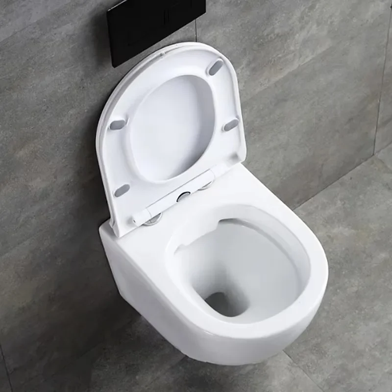 Suspended P Trap Ceramic Wall Hung Toilet Rimless Flushing Bidet WC Concealed Cistern Bathroom Toilet Bowl Set