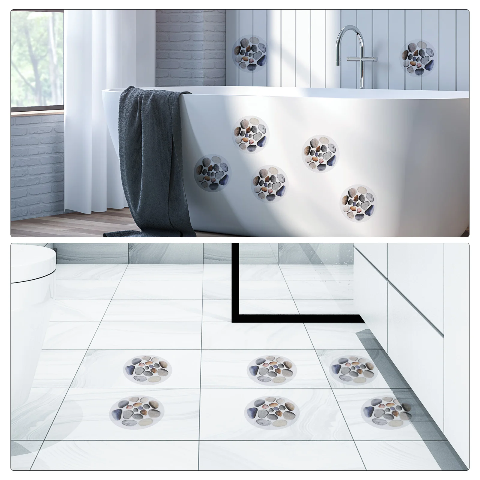 12 Sheets Non Slip Tub Stickers Bathtub Non-slip Shower Stone for The Bathroom Floor Anti Grip