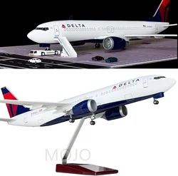 Delta B737 Airplane Model 1:150 Scale Delta Airlines 737 47cm Length with LED Lights Highly Simulated Resin Material Aviation