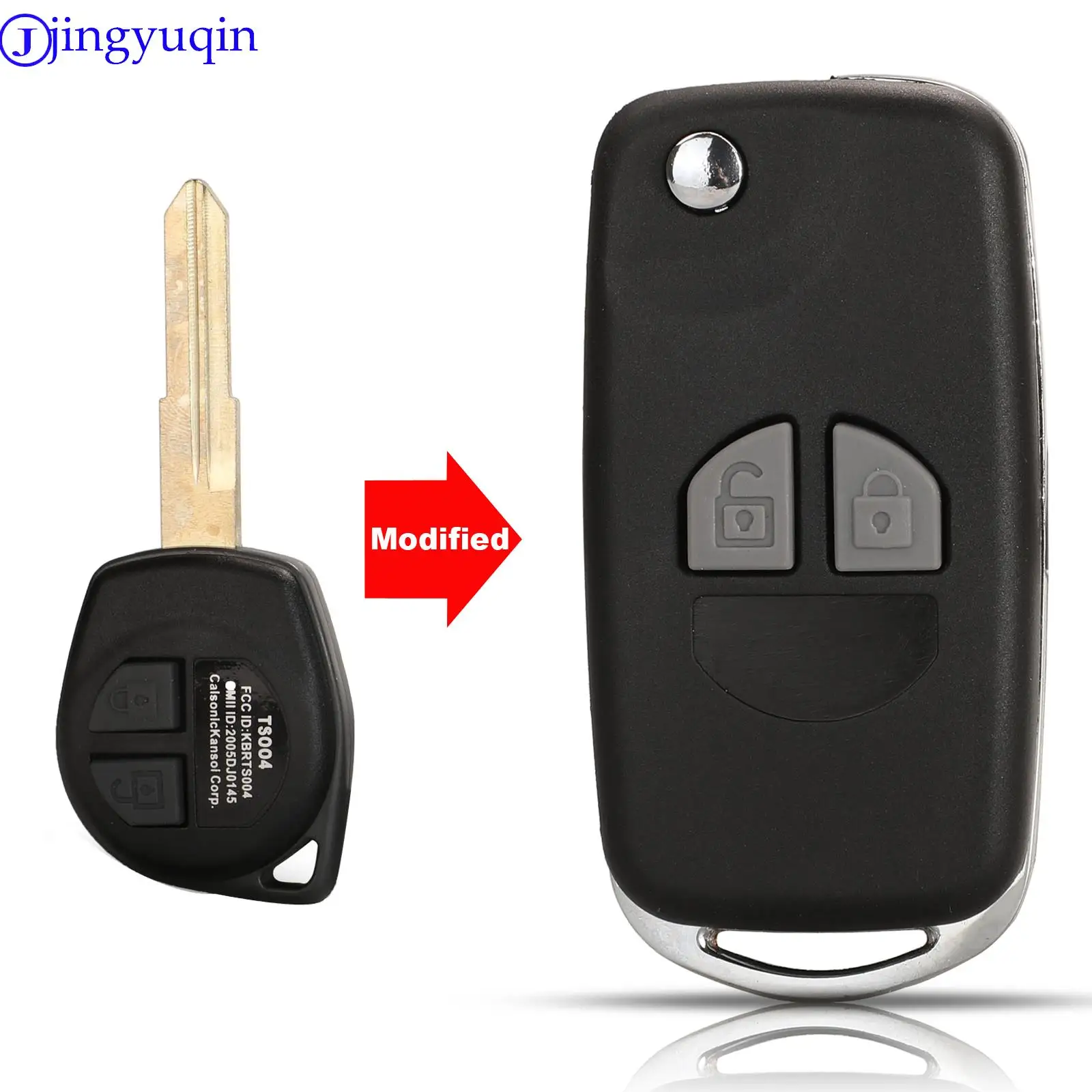 jingyuqin Modified Car Key For Suzuki Swift Grage Vitara Alto 2 Buttons Flip Folding Car Key Case Shell Upgrade Remote Key