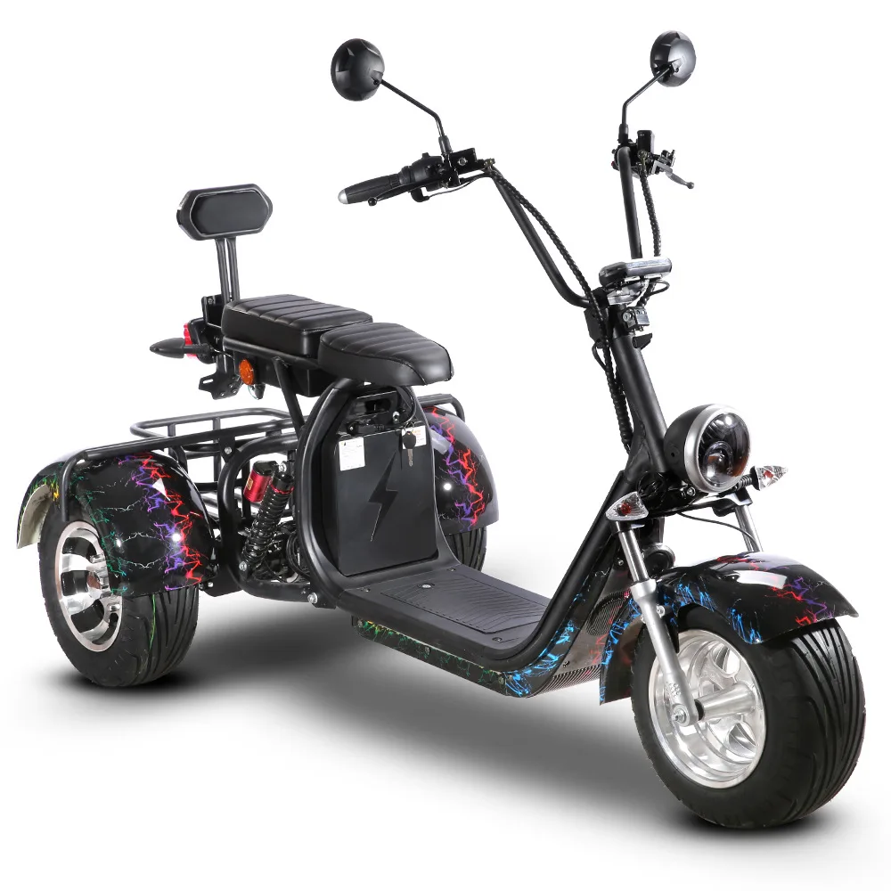 

Factory Direct 2000W 60V Electric Unisex Tricycle Scooter 10 Inch Fat Tire Three-Wheel Vehicle Smart Electronic Powerful City