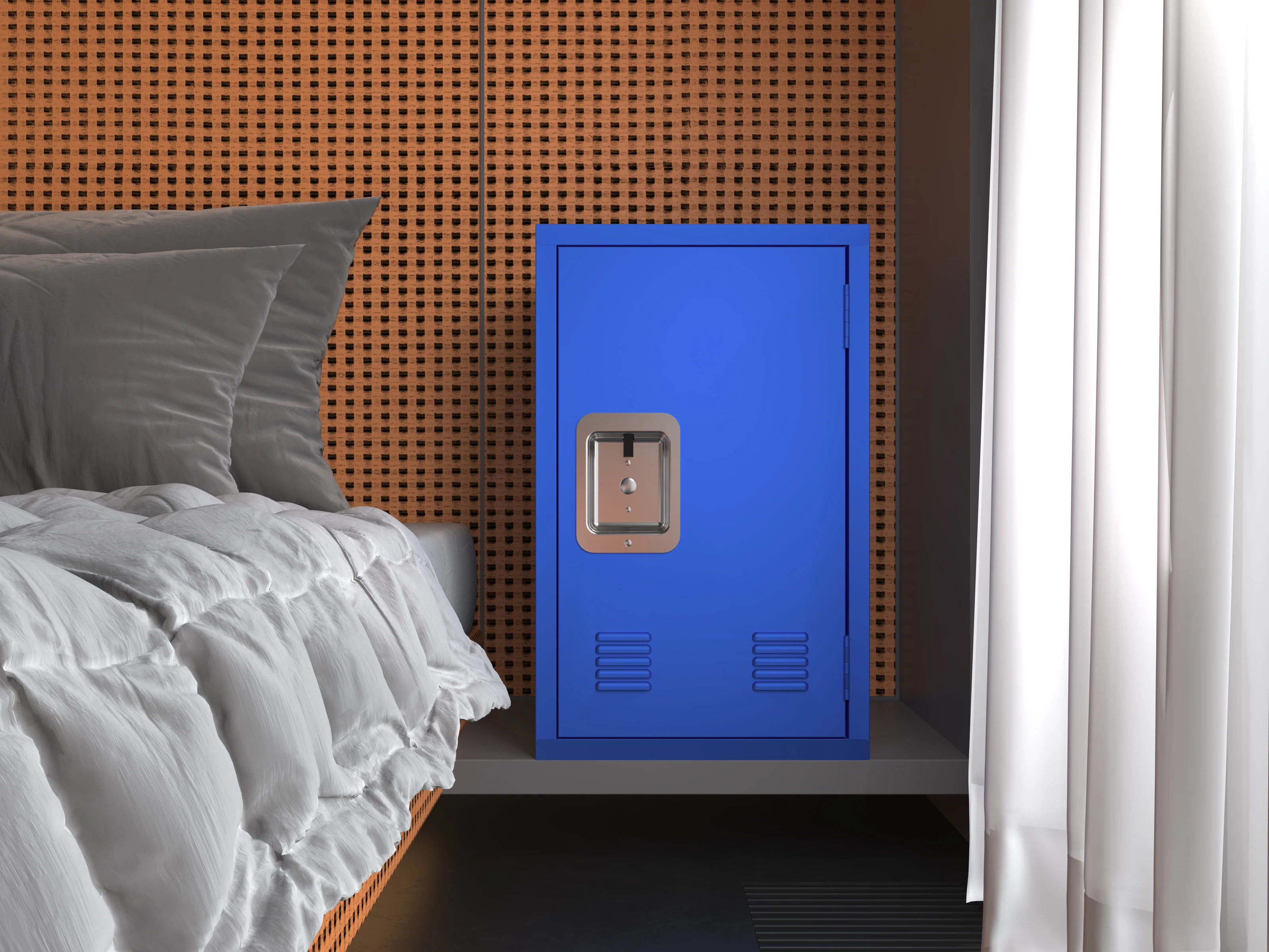 

Compact Blue Steel Storage Cabinet: Detachable, Ample Storage Space, Easy Assembly