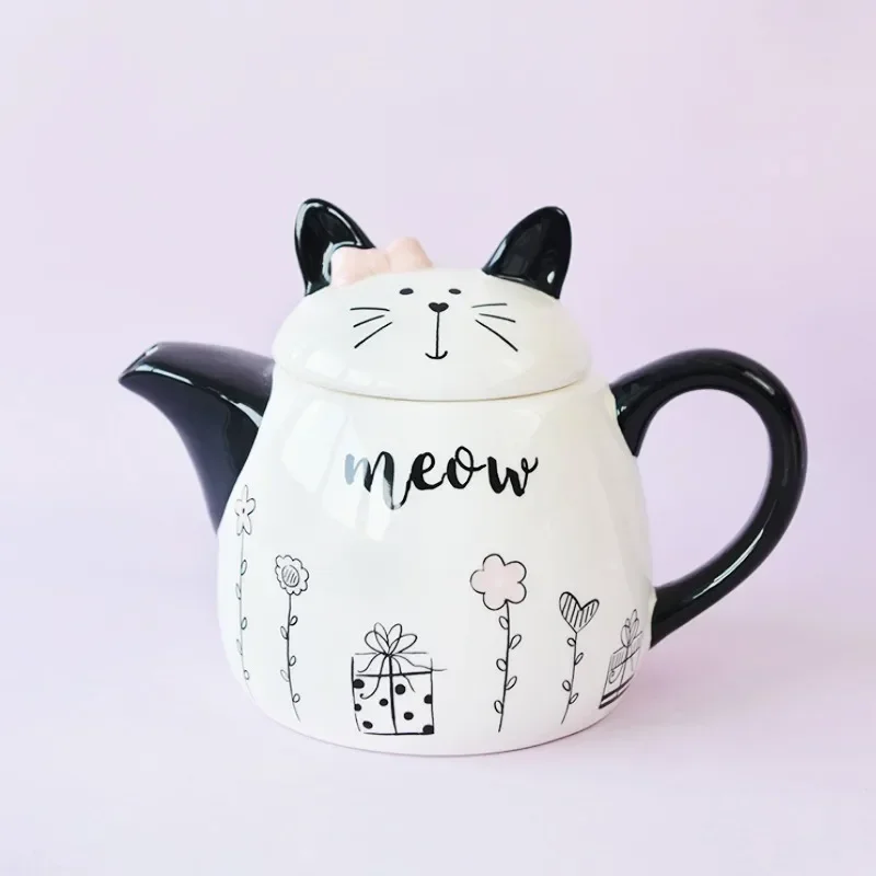 Teapot Cat Ceramic Lucky Tea Kettle Japanese Cartoon Pot Travel Tea Ware Kungfu Maker Service Portable Gift Home Decoration.