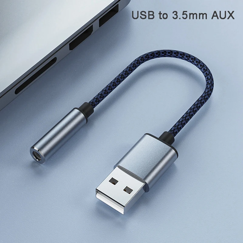 APPLIA-USB To 3.5Mm Audio Cable USB A To 3.5Mm Female External Stereo Sound Card Headphone Micphone Sound Adapter