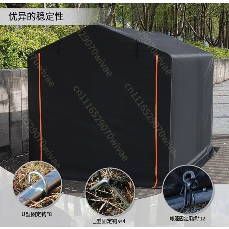 Bicycle canopy, electric vehicle tent, outdoor rain and sun protection, carport, storage room, utility room, small storage shed