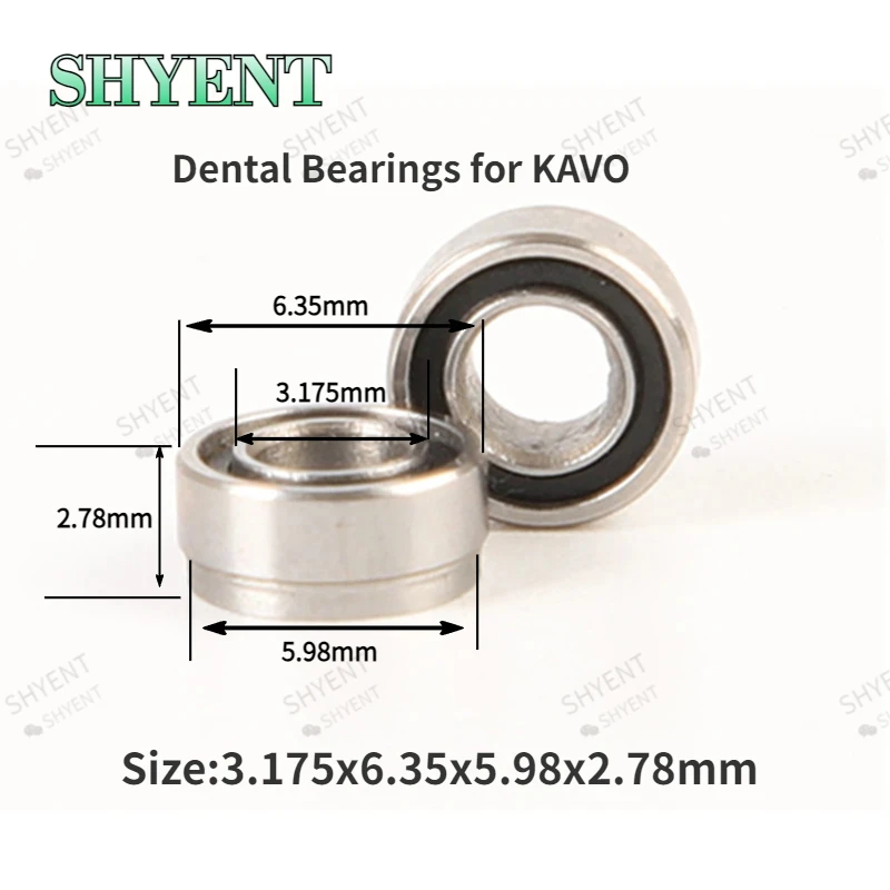 Kavoハンドピース用の高速セラミックベアリング、介入、歯科用、3.175x6.35x5.98mm、sr144tlkzwn、5個、10個