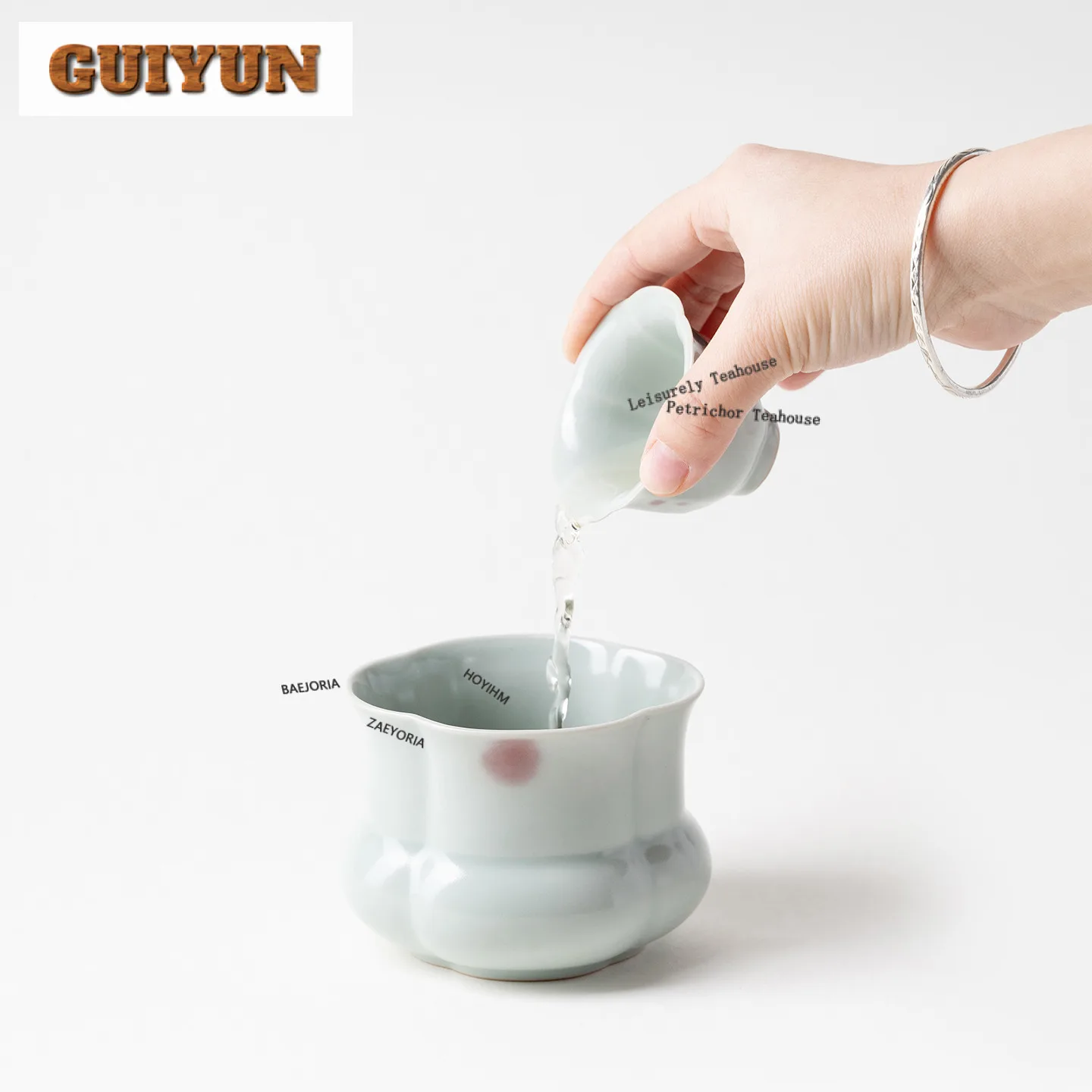 Azure Ru Kiln Jun Porcelain Jianshui Tea Washing Basin Writing-brush Washer Tea Garbage Can Chaxi Tea Ceremony Collection Craft