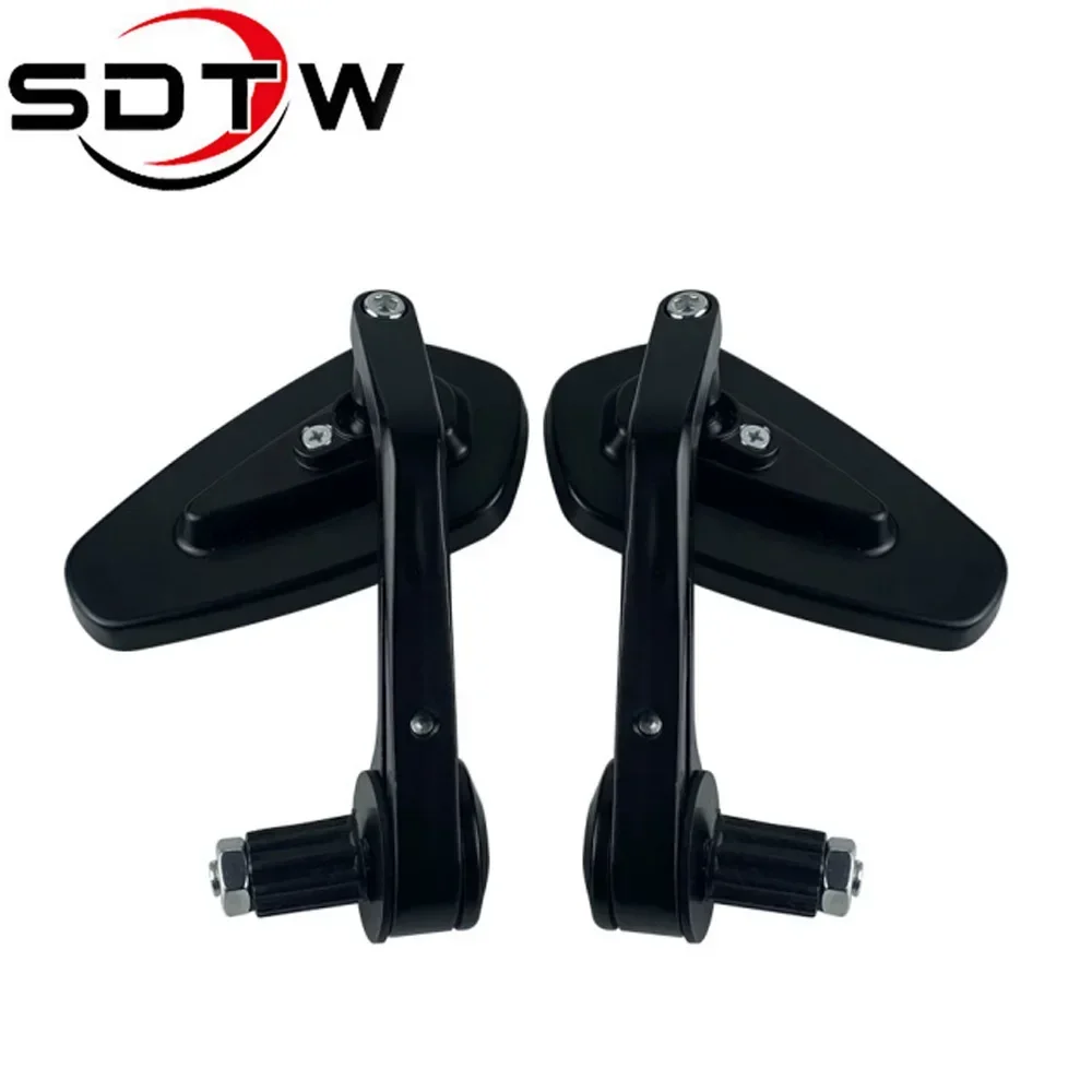 Motorcycle Handle Bar End Mirror 7/8" 22 mm Side Rearview Mirrors Custom Smoke Blue Lens For Ducati BMW Honda Suzuki Kawasaki image 4