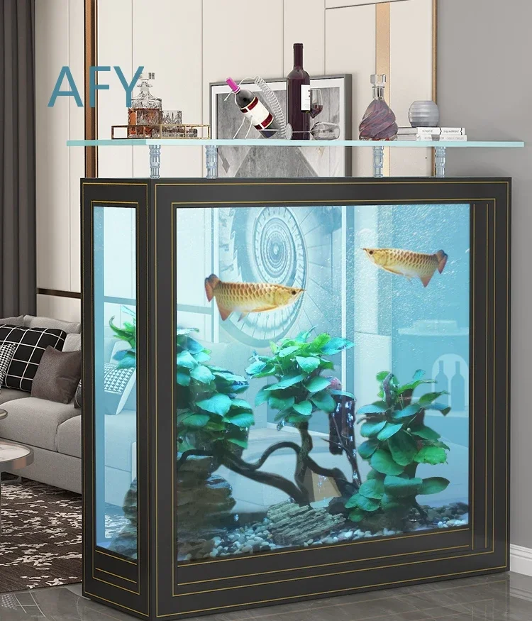Premium Room Divider Cabinet for Living Room with Glass Bottom Filter Ecological Ultra White Cylindrical Partition Screen