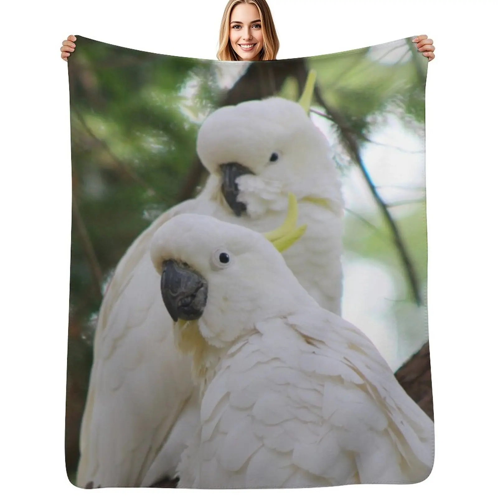 

Sulphur Crested Cockatoos in Sydney Throw Blanket Thin Soft Blanket for Summer Night Sleeping