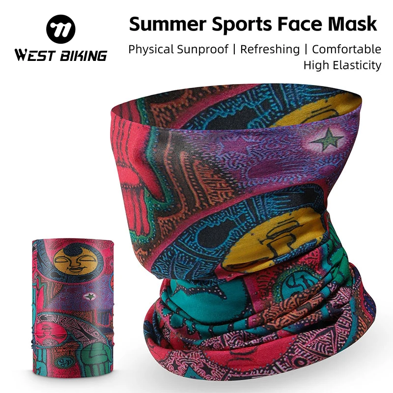 WEST BIKING Ourdoor Sports Neck Tube Scarf Bandana Breathable Half Face Cycling Cover Mask Summer Fashion Anti-Sun Bike Headband