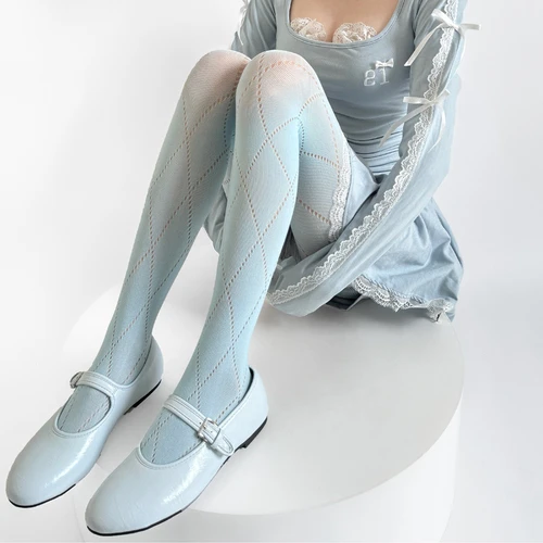 Imagen 2 del producto Pantimedias Retro a cuadros para mujer, medias de rejilla de malla caladas, medias de mujer, lencería, medias ajustadas, medias femeninas ajustadas