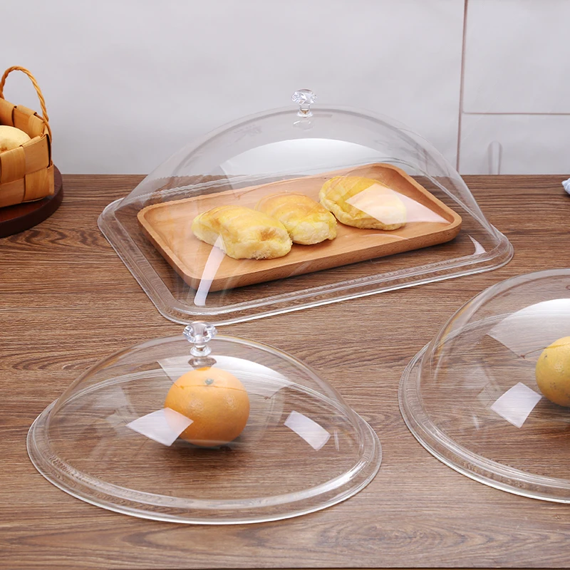 Квадратная круглая крышка для пищевых продуктов, пылезащитная крышка для сохранения фруктов, пластиковый поднос, крышка для хлеба, крышка для риса, пищевой аде, пластик