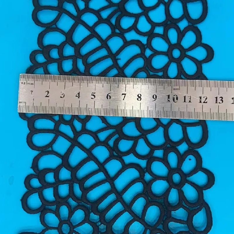 5/12cm Wide Black White Hollow Out Floral Embroidered Lace Ribbon DIY Apparel Sewing Fabric Lace Tape Dress Clothing Decoration