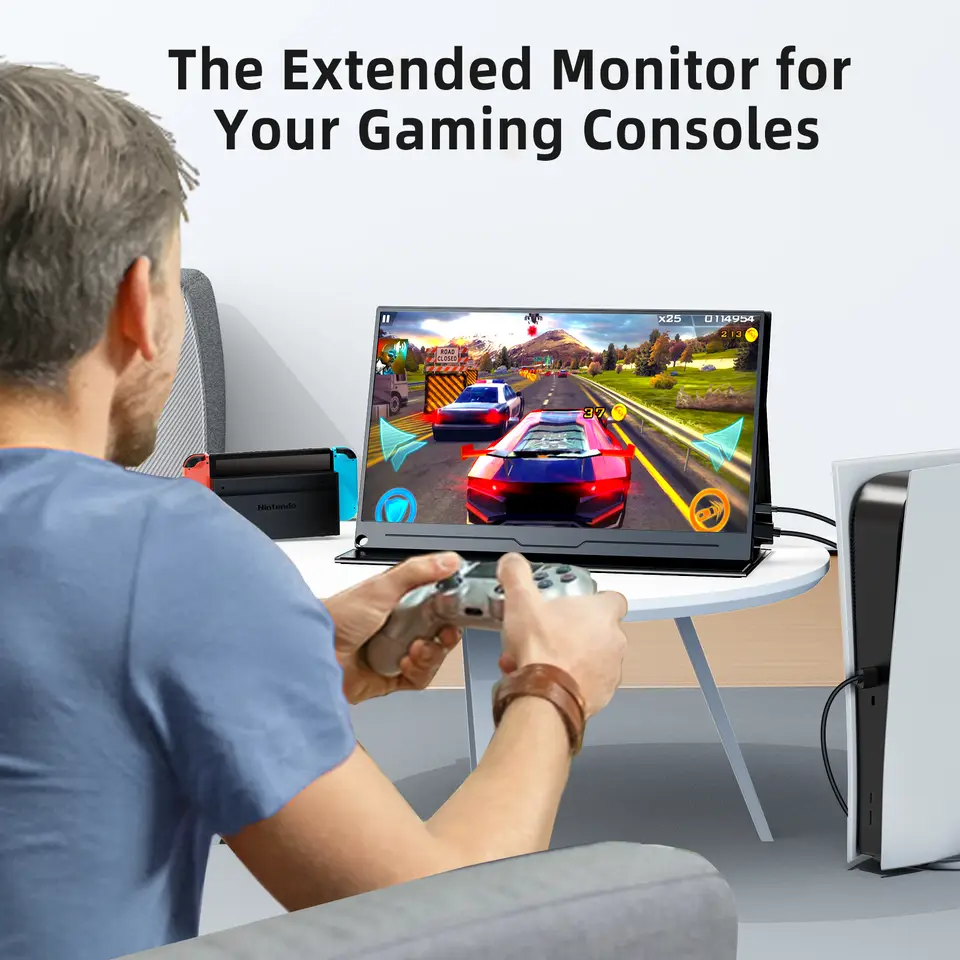 Uperfect 15.6-Inch 1080P IPS Portable Monitor with USB-C & HDMI for Laptops and Gaming