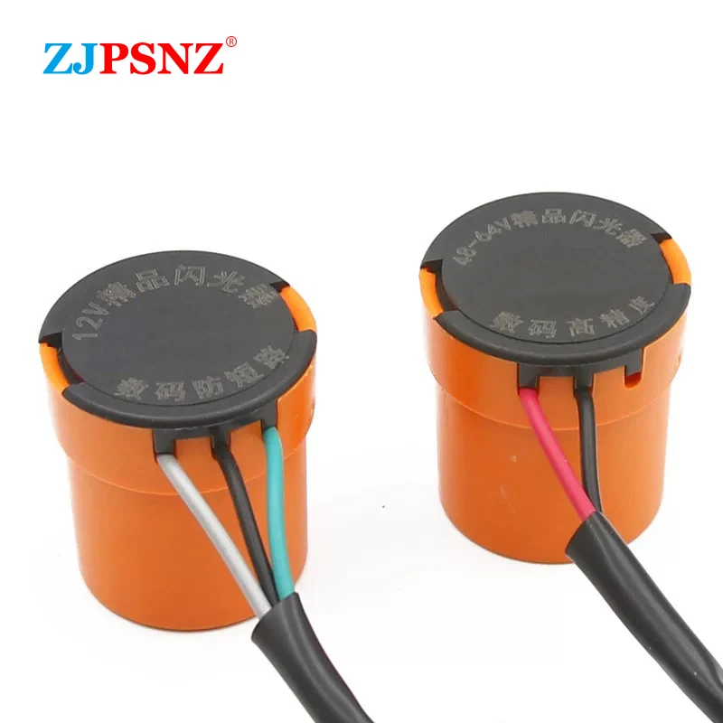 

Turn Signal Flasher Relay 12V 48V 64V 2Wires 3Pins Round Blinker Turn Light Signals Relay Buzzer Relay Indicator LED Flasher
