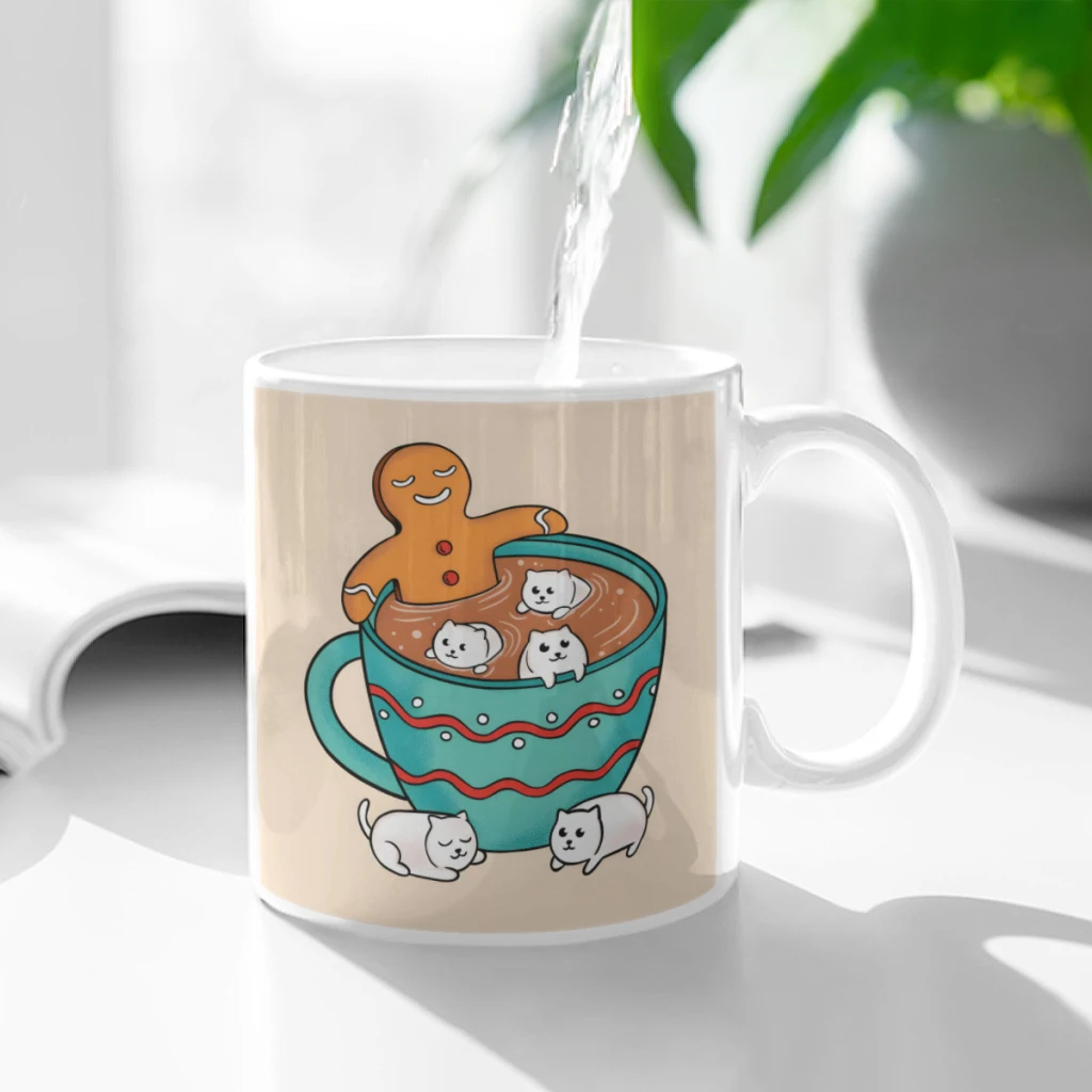 

Cozy Gingerbread man Ceramic Cup Coffee Oatmeal Breakfast Cup Creative Personality Mug